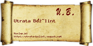 Utrata Bálint névjegykártya